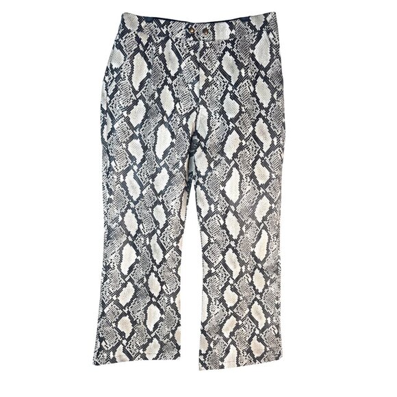 2/$30 Choosy Size 0 Faux Leather Snake Cropped Print High-Waisted Pants - Picture 12 of 16